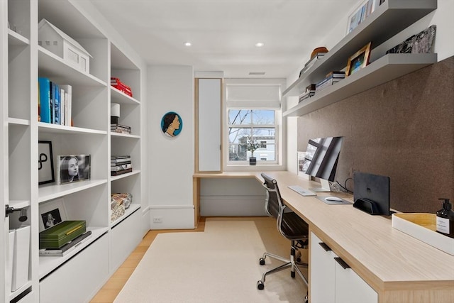 55 Fayerweather St, Cambridge, MA 02138 - home office with light wood finished floors