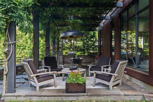 55 Fayerweather St, Cambridge, MA 02138 - view of patio with a pergola