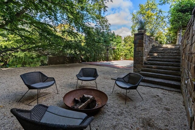 55 Fayerweather St, Cambridge, MA 02138 - view of patio featuring stairway