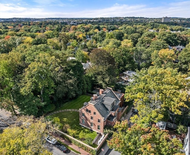 55 Fayerweather St, Cambridge, MA 02138 - birds eye view of property featuring a forest view
