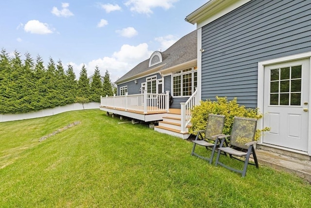 15 Henrys Ln, Norwell, MA 02061 - view of green lawn with a deck