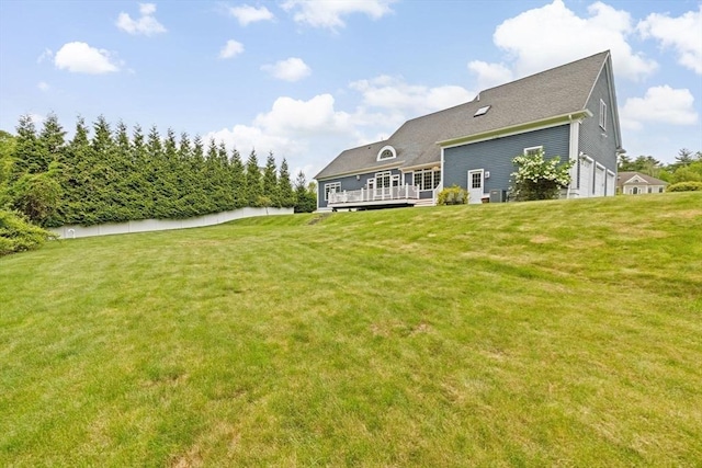 15 Henrys Ln, Norwell, MA 02061 - back of property featuring a wooden deck and a yard