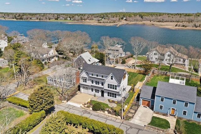 25 W Ave, Marion, MA 02738 - drone / aerial view featuring a residential view and a water view