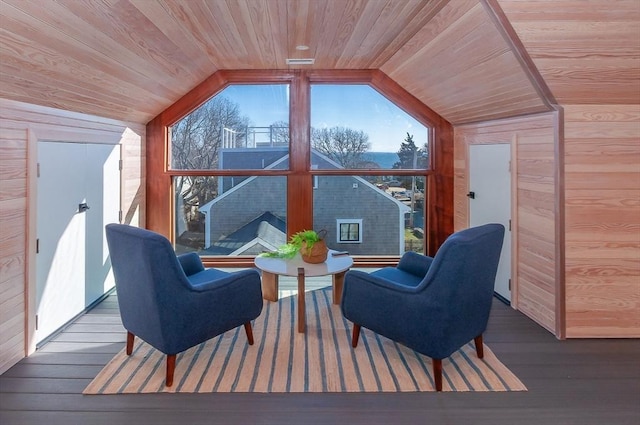 25 W Ave, Marion, MA 02738 - interior space with hardwood / wood-style flooring, wood ceiling, and lofted ceiling