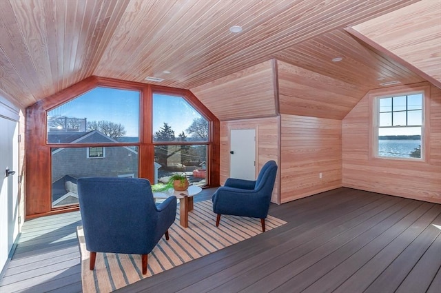 25 W Ave, Marion, MA 02738 - interior space featuring wooden walls, wooden ceiling, and lofted ceiling