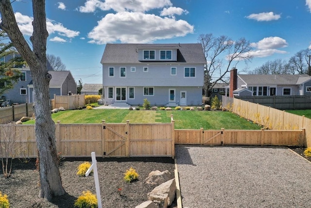 25 W Ave, Marion, MA 02738 - rear view of property with a yard, a gate, and a fenced backyard