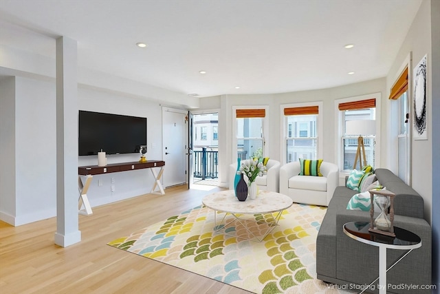 living room featuring hardwood / wood-style flooring