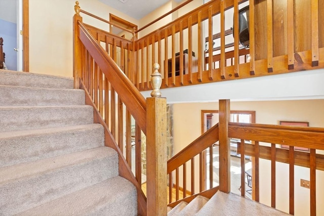 stairway with plenty of natural light