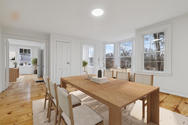 dining room featuring light wood-type flooring