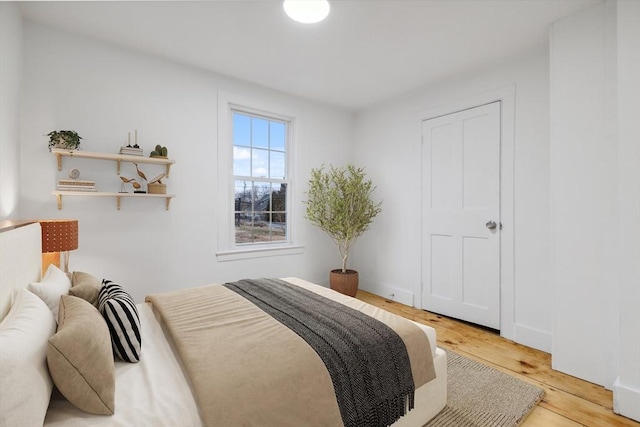 bedroom featuring light hardwood / wood-style flooring