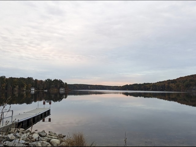 water view with a boat dock