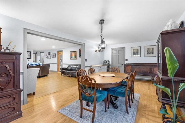 285 Still River Rd, Bolton, MA 01740 - dining space with light wood-type flooring and recessed lighting