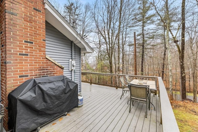 285 Still River Rd, Bolton, MA 01740 - wooden deck with area for grilling and outdoor dining space