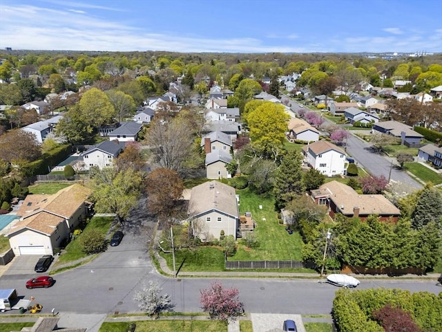 birds eye view of property with a residential view