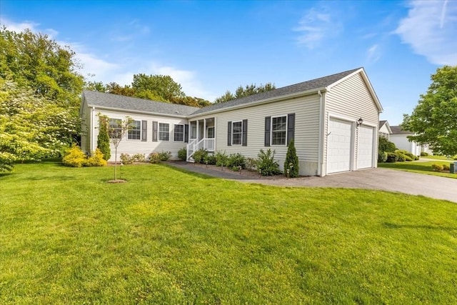 23 Brookstone Unit 23, Bridgewater, MA 02324 - ranch-style home with an attached garage, asphalt driveway, and a front yard