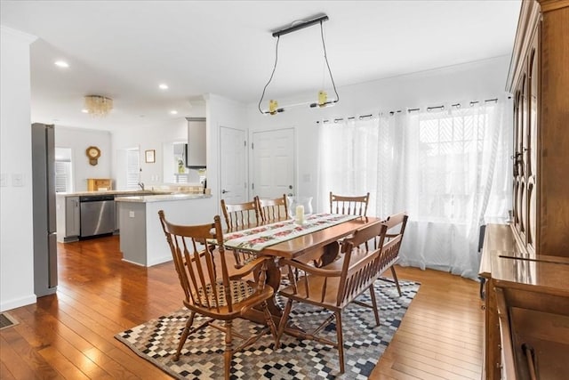 23 Brookstone Unit 23, Bridgewater, MA 02324 - dining area with dark wood finished floors and recessed lighting