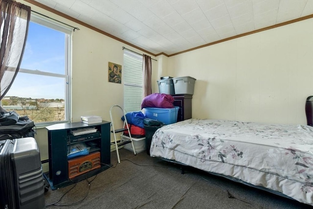 127 Beacon St, Chelsea, MA 02150 - bedroom with crown molding and carpet flooring