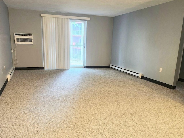 55 Greentree Ln Unit 27, Weymouth, MA 02190 - carpeted spare room with baseboard heating and a wall mounted air conditioner