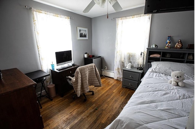 10 Albermarle St, Methuen, MA 01844 - bedroom with wood-type flooring, multiple windows, a desk, and a baseboard radiator