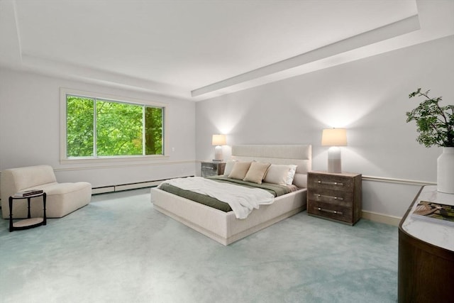 204 Allandale Rd Unit A, Boston, MA 02467 - carpeted bedroom with a raised ceiling, baseboard heating, and baseboards