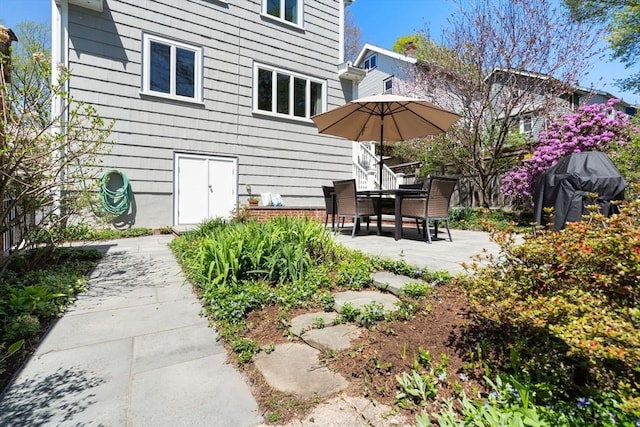 view of patio / terrace with a grill