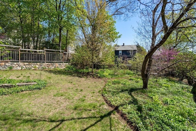 view of yard featuring fence