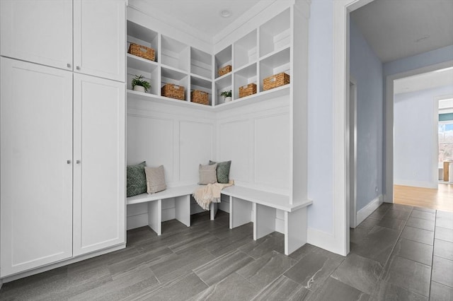 mudroom with baseboards