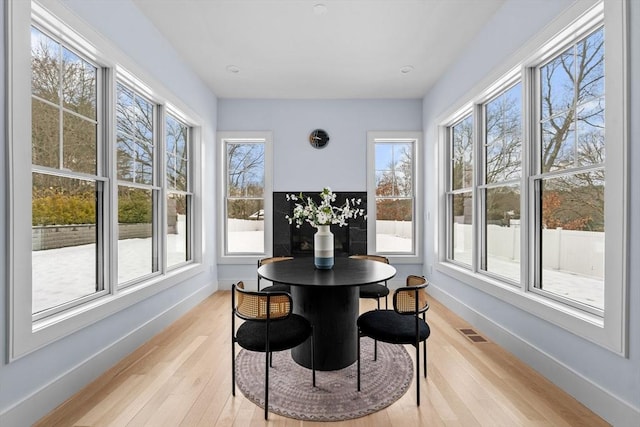 sunroom / solarium featuring visible vents