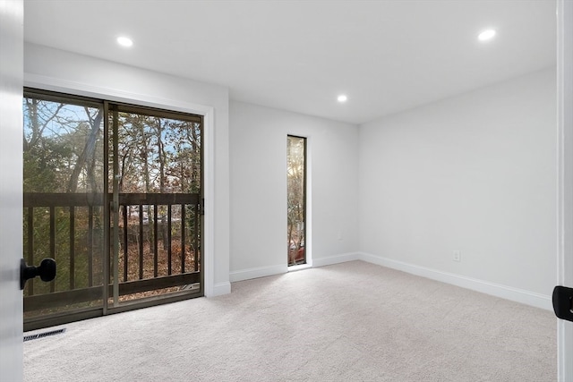 view of carpeted spare room