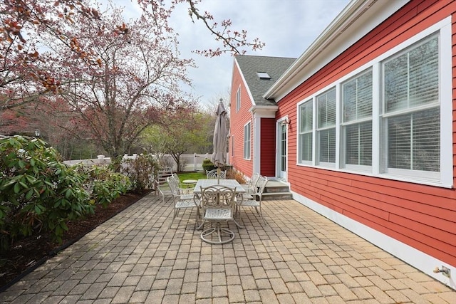 view of patio / terrace with fence