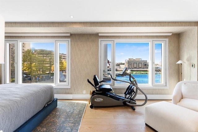 bedroom with wood finished floors