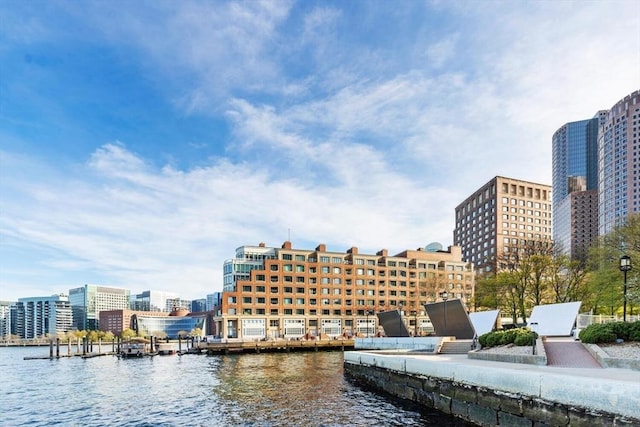 water view featuring nearby urban area