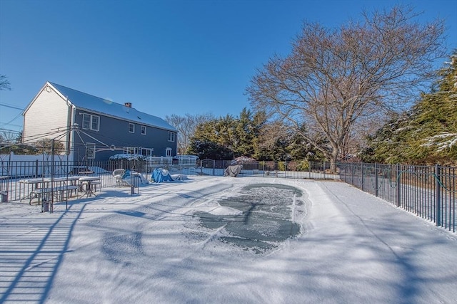 view of yard covered in snow