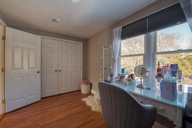 office area featuring hardwood / wood-style flooring