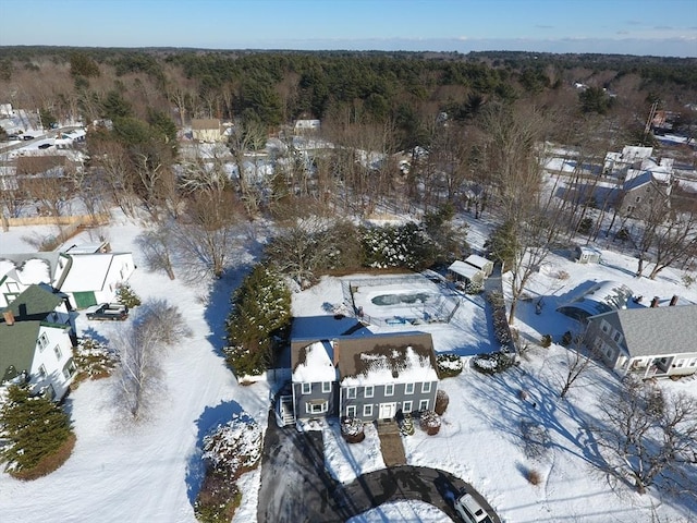 view of snowy aerial view