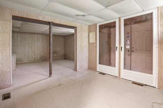 4 Fiske Mill Rd, Upton, MA 01568 - finished below grade area featuring a drop ceiling and tile patterned floors