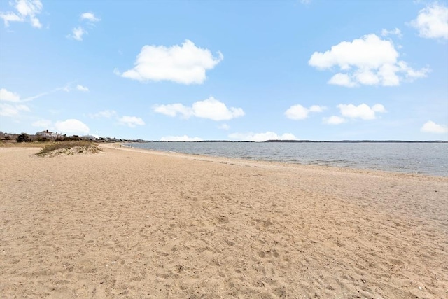 view of water feature featuring a view of the beach