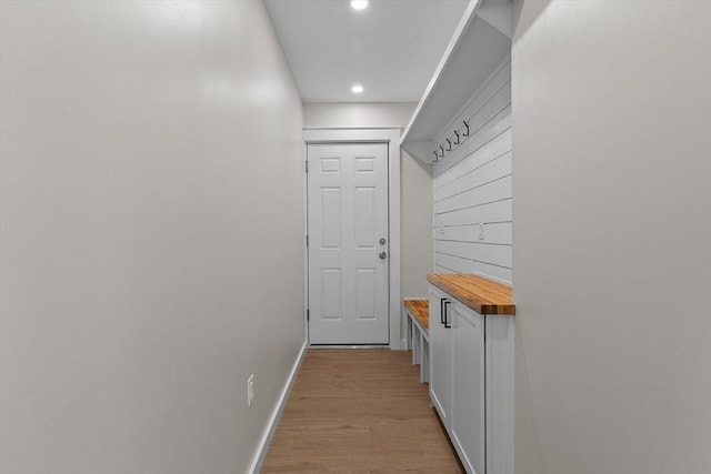35 Columbia Ave, Lynn, MA 01902 - mudroom with recessed lighting, light wood-style floors, and baseboards