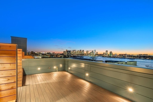 301 Border Unit U606, Boston, MA 02128 - wooden terrace featuring a view of city and a water view