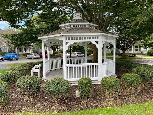 view of community with a gazebo