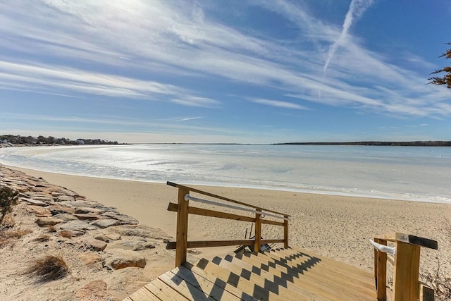 exterior space with a view of the beach