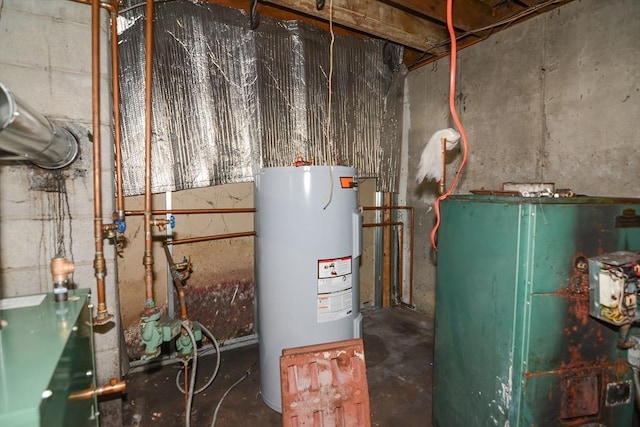utilities with a heating unit and water heater