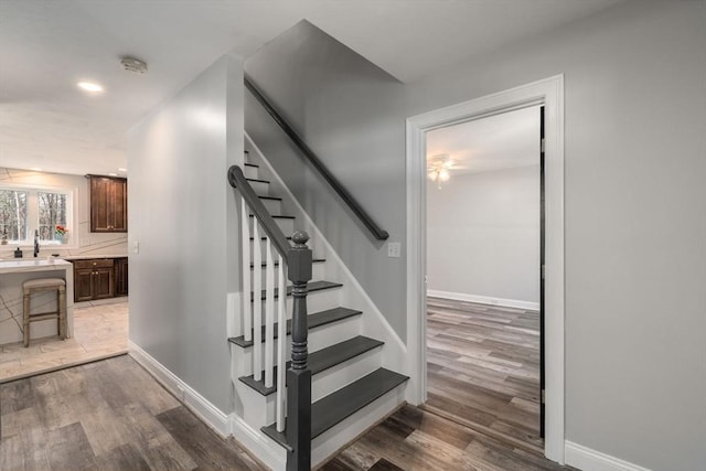 2 Britlees Way, Dudley, MA 01571 - stairway featuring wood finished floors, a ceiling fan, and recessed lighting