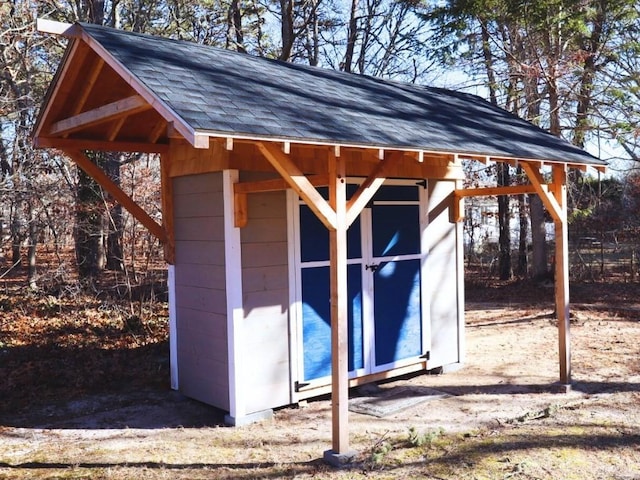 view of shed