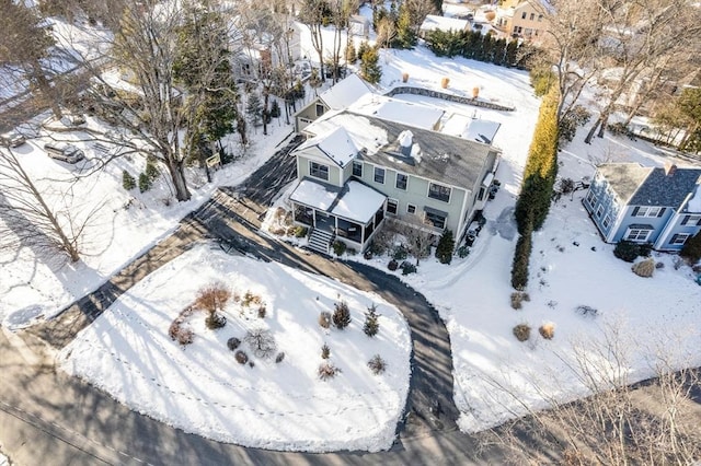 view of snowy aerial view