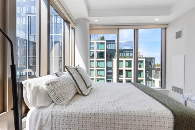 135 Seaport Blvd Unit 1901, Boston, MA 02210 - bedroom featuring a raised ceiling and recessed lighting
