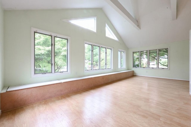 44 Huntington Ave, Sharon, MA 02067 - empty room with high vaulted ceiling and light wood-type flooring