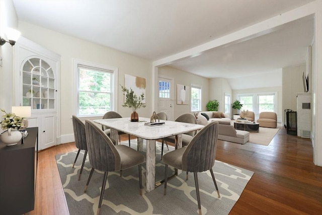 44 Huntington Ave, Sharon, MA 02067 - dining room featuring light wood finished floors and beam ceiling