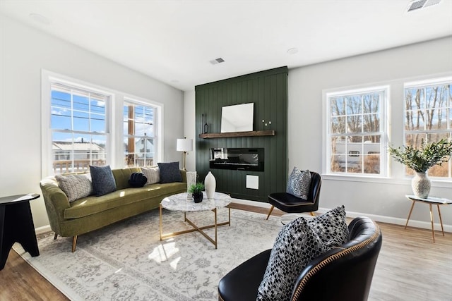 living room featuring hardwood / wood-style floors