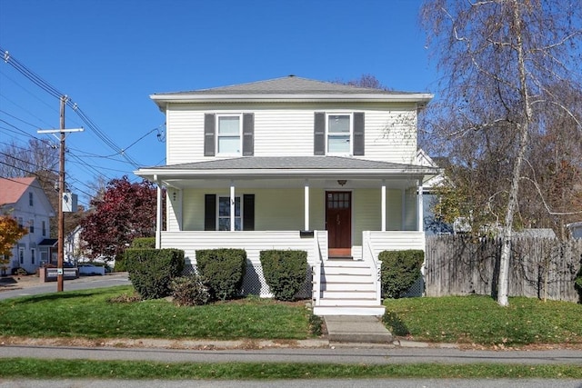 view of front of property with covered porch